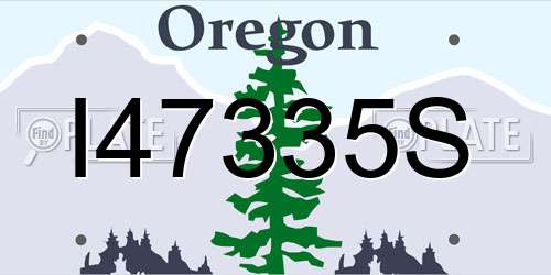 I47335S Oregon License Plate