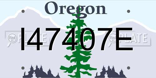 I47407E Oregon License Plate