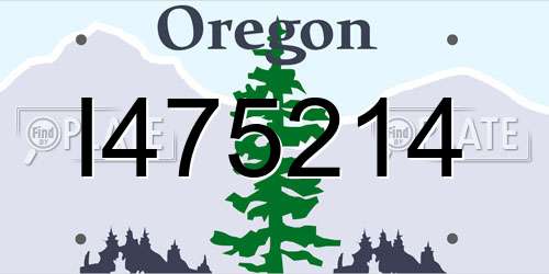 I475214 Oregon License Plate