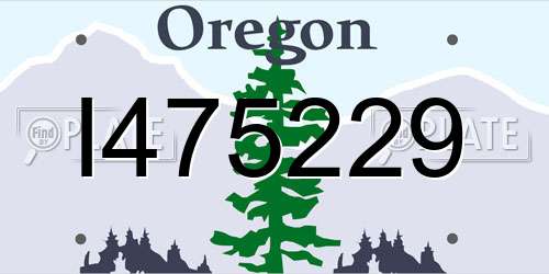 I475229 Oregon License Plate