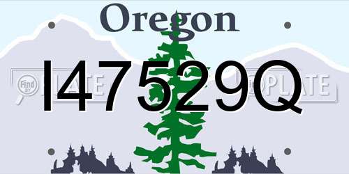 I47529Q Oregon License Plate