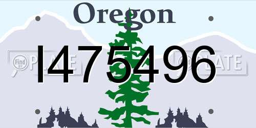 I475496 Oregon License Plate