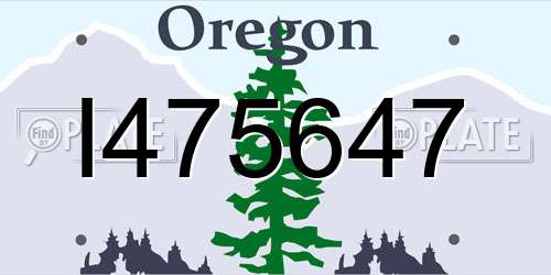 I475647 Oregon License Plate