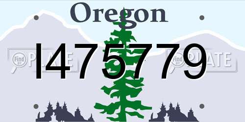 I475779 Oregon License Plate