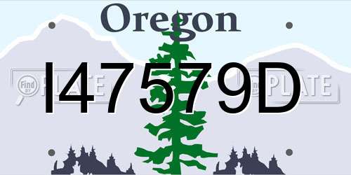 I47579D Oregon License Plate