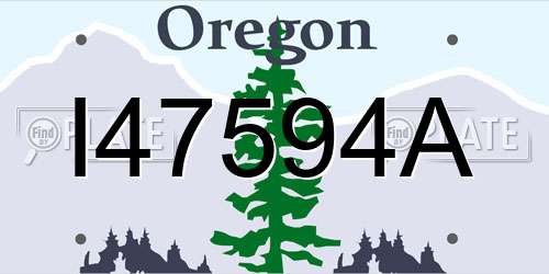 I47594A Oregon License Plate