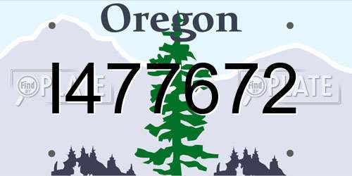 I477672 Oregon License Plate