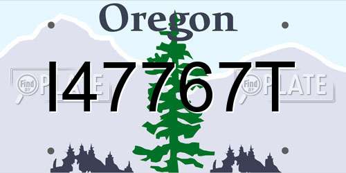 I47767T Oregon License Plate