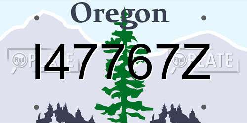 I47767Z Oregon License Plate