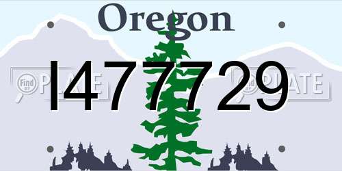 I477729 Oregon License Plate