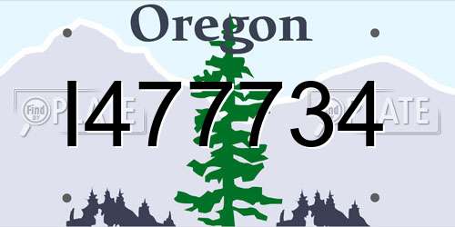 I477734 Oregon License Plate