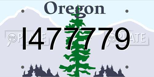 I477779 Oregon License Plate