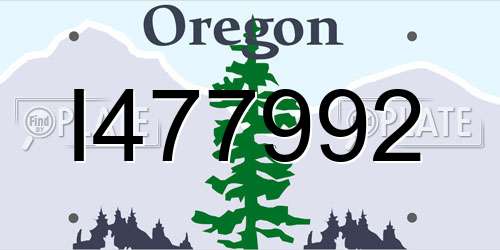 I477992 Oregon License Plate