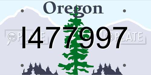 I477997 Oregon License Plate