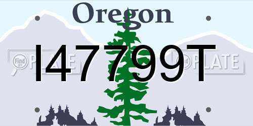I47799T Oregon License Plate