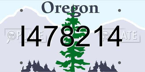 I478214 Oregon License Plate