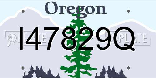 I47829Q Oregon License Plate