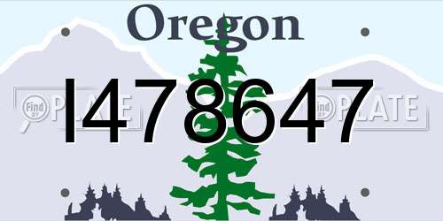 I478647 Oregon License Plate