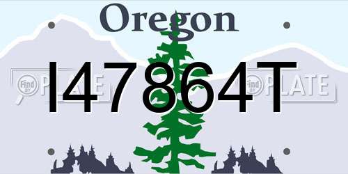 I47864T Oregon License Plate