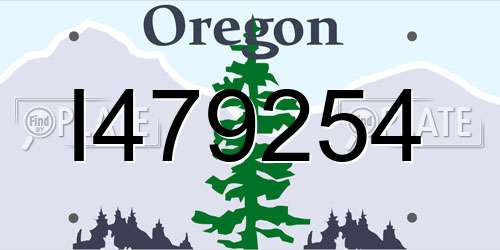I479254 Oregon License Plate