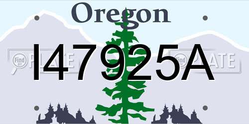 I47925A Oregon License Plate