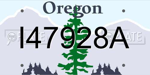 I47928A Oregon License Plate