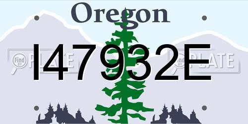 I47932E Oregon License Plate