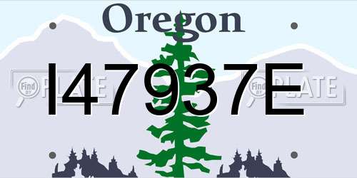 I47937E Oregon License Plate