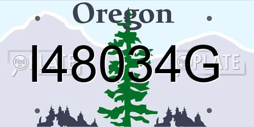 I48034G Oregon License Plate