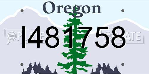 I481758 Oregon License Plate