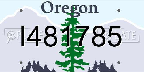 I481785 Oregon License Plate