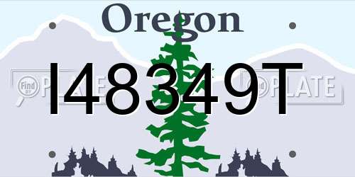I48349T Oregon License Plate