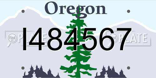 I484567 Oregon License Plate