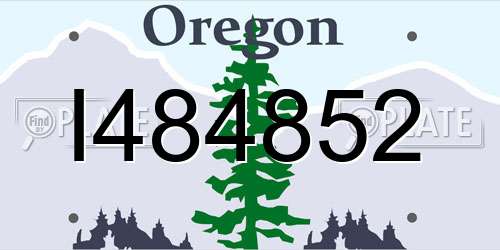 I484852 Oregon License Plate