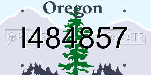 I484857 Oregon License Plate