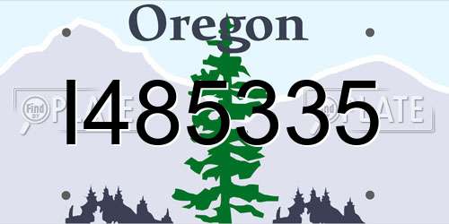 I485335 Oregon License Plate