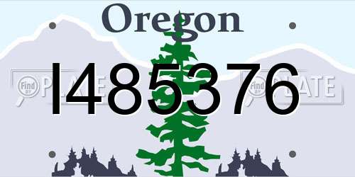 I485376 Oregon License Plate