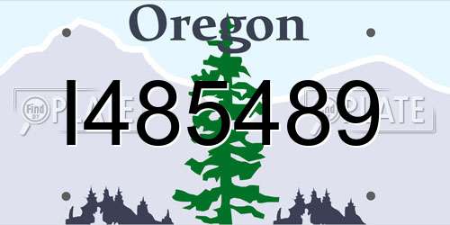 I485489 Oregon License Plate