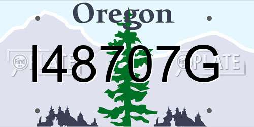 I48707G Oregon License Plate