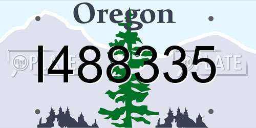 I488335 Oregon License Plate