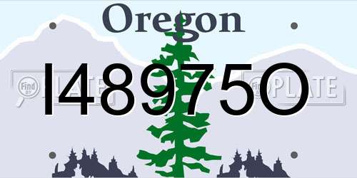 I48975O Oregon License Plate