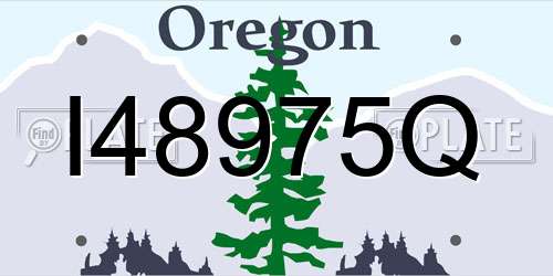 I48975Q Oregon License Plate