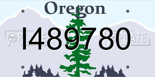 I489780 Oregon License Plate