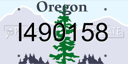 I490158 Oregon License Plate