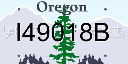 I49018B Oregon License Plate