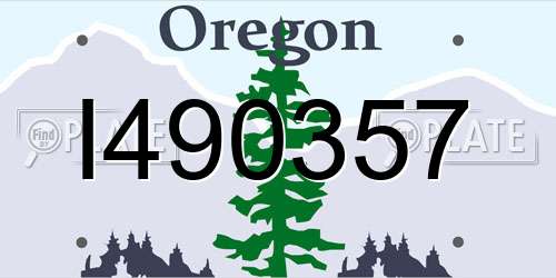 I490357 Oregon License Plate