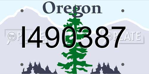 I490387 Oregon License Plate