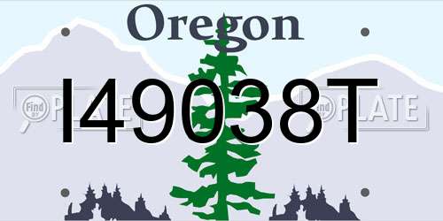 I49038T Oregon License Plate