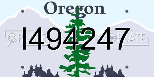 I494247 Oregon License Plate