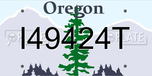I49424T Oregon License Plate